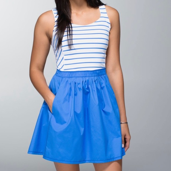 RARE Lululemon club dress deauville stripe pipe dream blue/white - Picture 12 of 15